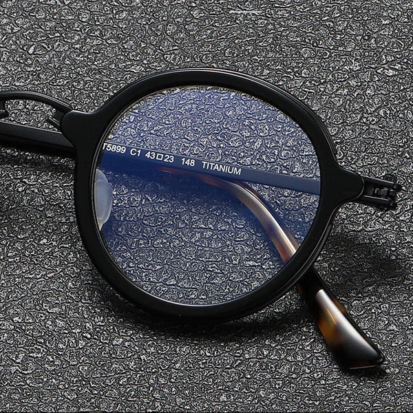Harlow Pure Titanium Acetate Vintage Round Glasses Frames