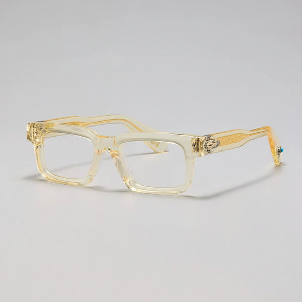 Velora Turquoise Acetate Square Luxury Eyeglasses Handmade Designer Frame