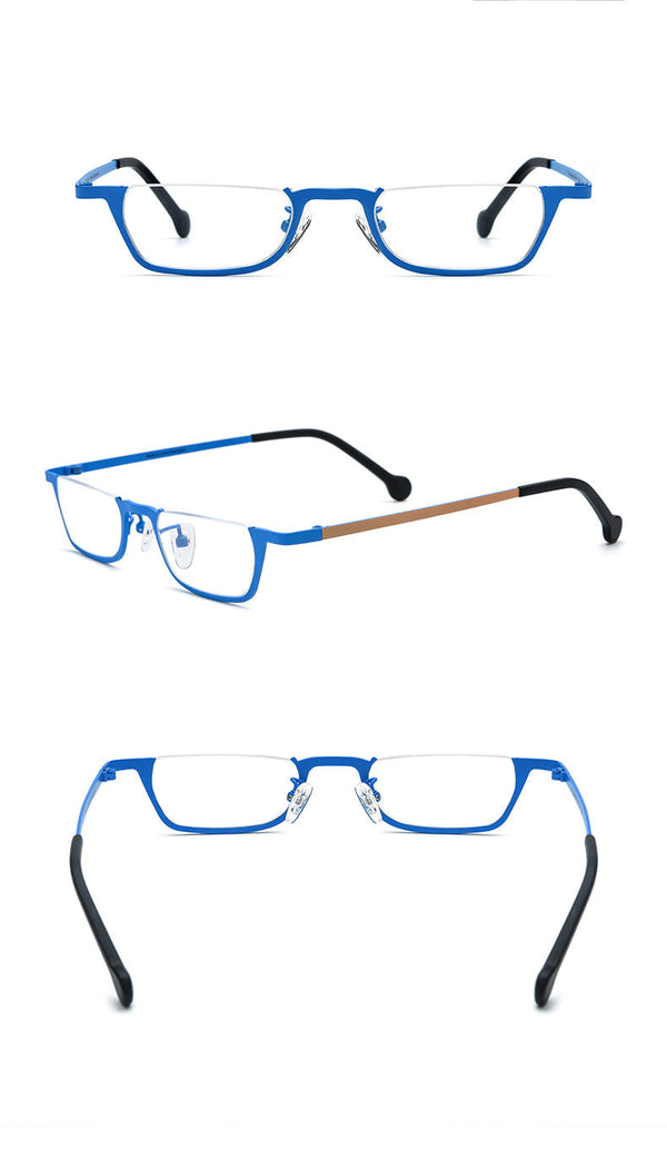 Pure Titanium Square Half Rim Eyeglasses Frame - CM185851