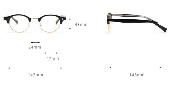 Lucky Vintage Browline Eyeglasses Frame