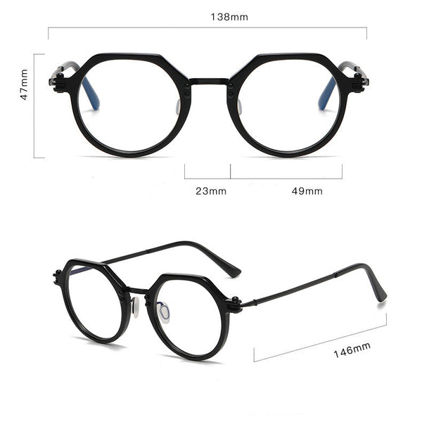 Titanium Geometric Glasses Frame SC8190
