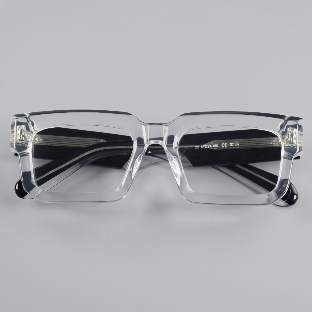 Monk Retro Rectangle Acetate Glasses Frame – Charmoo
