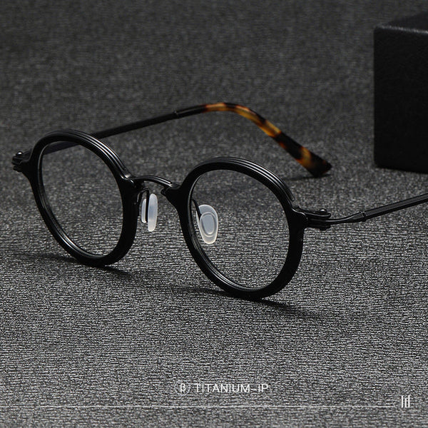 Harlow Pure Titanium Acetate Vintage Round Glasses Frames