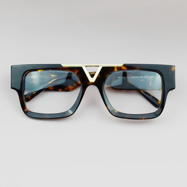 Cho Double-bridge Retro Acetate Aviator Glasses Frame