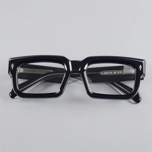 Monk Retro Rectangle Acetate Glasses Frame