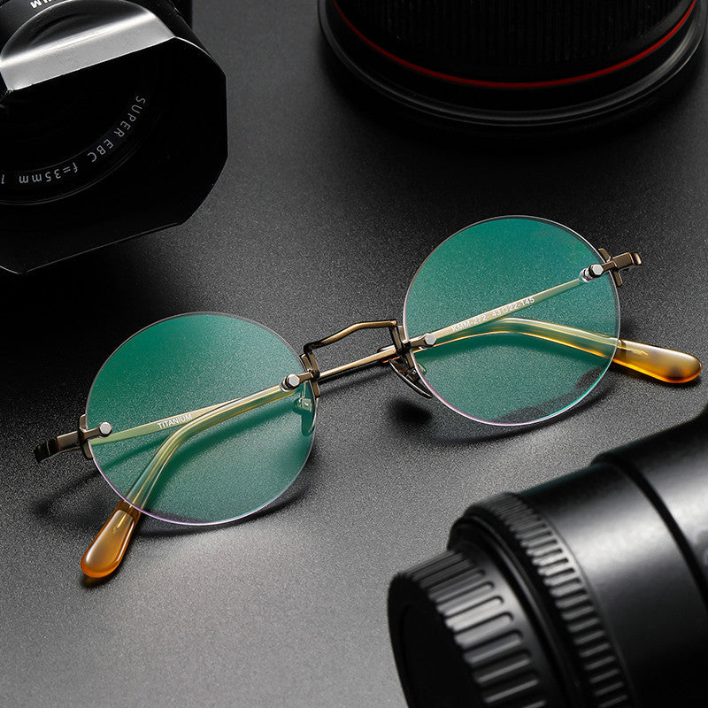 Titanium Rimless Round Glasses Frames KMN272 – Charmoo