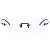 Titanium Semi-Rimless Round Glasses Frames KMN272