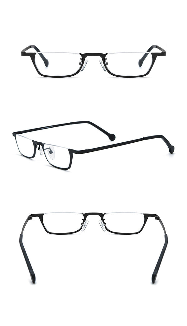 Pure Titanium Square Half Rim Eyeglasses Frame - CM185851
