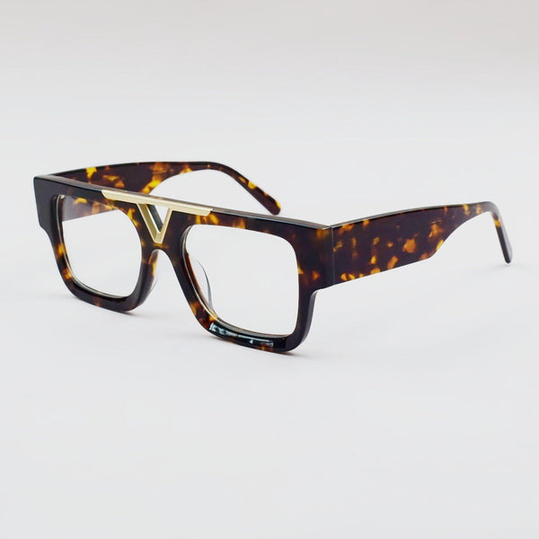 Cho Double-bridge Retro Acetate Aviator Glasses Frame