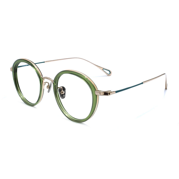 Iryna Retro Round Titanium Glasses Frame