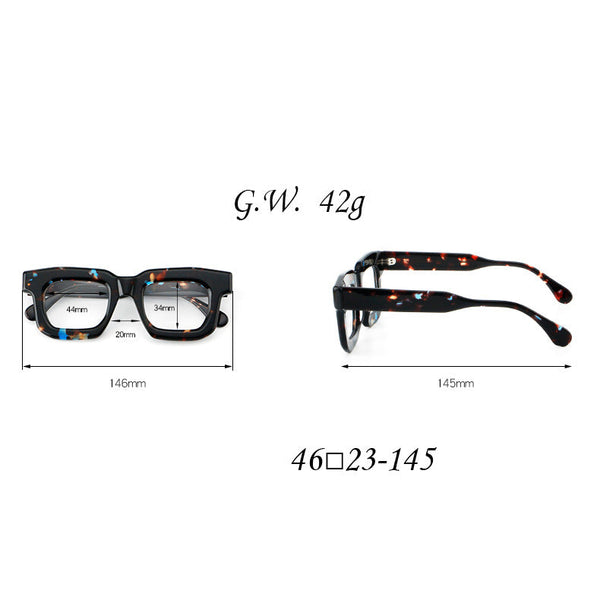Lars Thick Square Acetate Glasses Frame