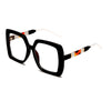 Oversized Square Transparent Glasses Women Fashion Stripe Gradient Spectacles Frame Prescription Myopia Frames Glasses For Men