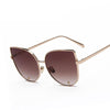 Cat Eye Sunglasses Women Vintage Fashion Metal Frame Clear Lens Sun Glasses Unique Flat Ladies Eyewear UV400 R058