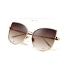 Cat Eye Sunglasses Women Vintage Fashion Metal Frame Clear Lens Sun Glasses Unique Flat Ladies Eyewear UV400 R058