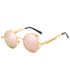 Retro Round Metal HD Polarized Steampunk Sunglasses