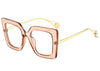 Flower Square Glasses Frames For WomenTrends Luxurious Design Clear Lens Oversize Eyeglasses Fashion Styles