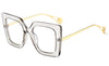 Flower Square Glasses Frames For WomenTrends Luxurious Design Clear Lens Oversize Eyeglasses Fashion Styles