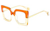 Flower Square Glasses Frames For WomenTrends Luxurious Design Clear Lens Oversize Eyeglasses Fashion Styles