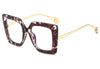 Flower Square Glasses Frames For WomenTrends Luxurious Design Clear Lens Oversize Eyeglasses Fashion Styles