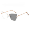 Rimless Metal Women Golden Glasses