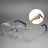 Titanium Semi-Rimless Oval Glasses Frames S-185T