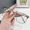 WOMEN'S FASHIONABLE METAL HALF FRAME ANTI-BLUE LIGHT READING GLASSES