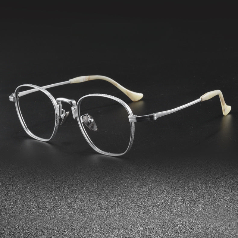 Titanium Vintage Geometric Eyeglasses Frames 80850 – Charmoo