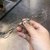 New fashion trimming frameless color-changing HD anti-Blu-ray reading glasses