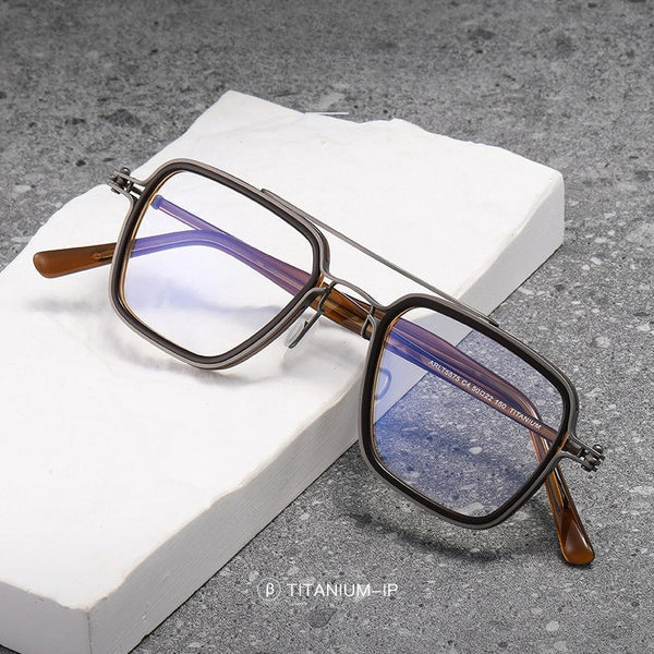 Platte Vintage Polygonal Titanium Glasses Frame