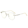 WOMEN'S COMFORT HD FRAMELESS POLYGON ANTI-BLUE LIGHT READING GLASSES