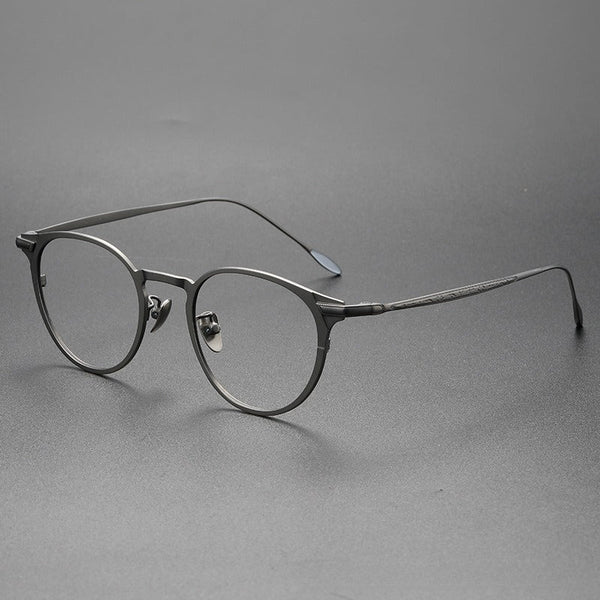 North Ultra-light Pure Titanium Vintage Round Eyeglasses Frame