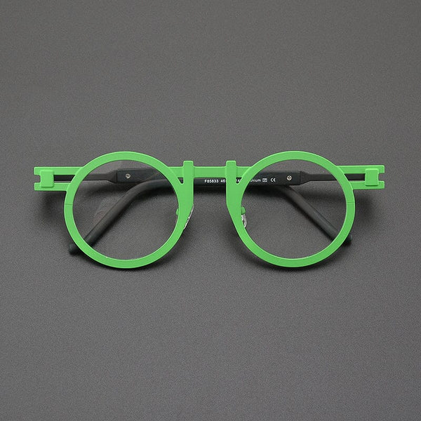 Dell Titanium Round Glasses Frame