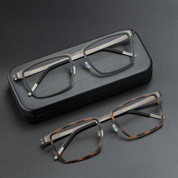 Lingo Titanium Vintage Rectangle Eyeglasses Frames
