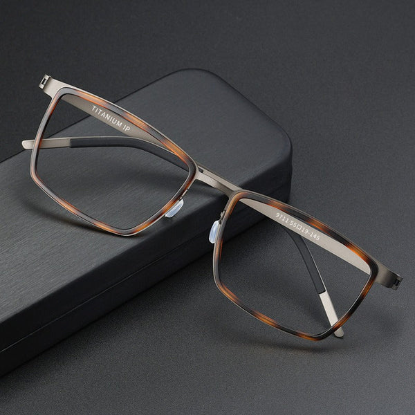 Lingo Titanium Vintage Rectangle Eyeglasses Frames