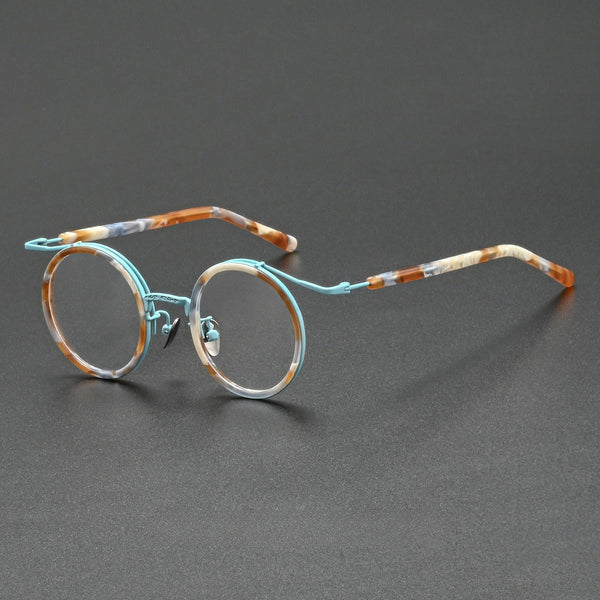 Mika Titanium Vintage Round Eyeglasses Frames