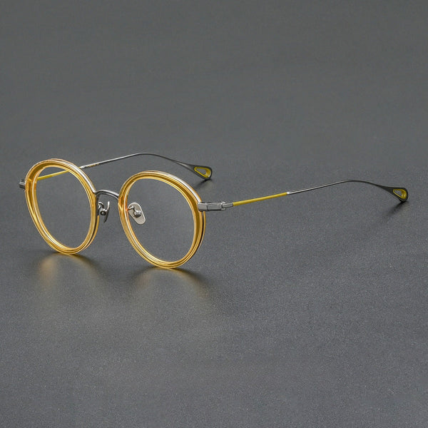 Iryna Retro Round Titanium Eyeglasses Frame