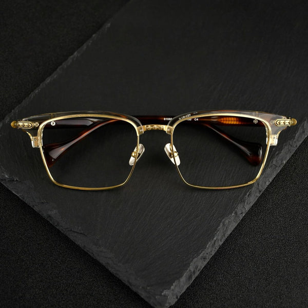 West Retro Rectangle Titanium Glasses Frame