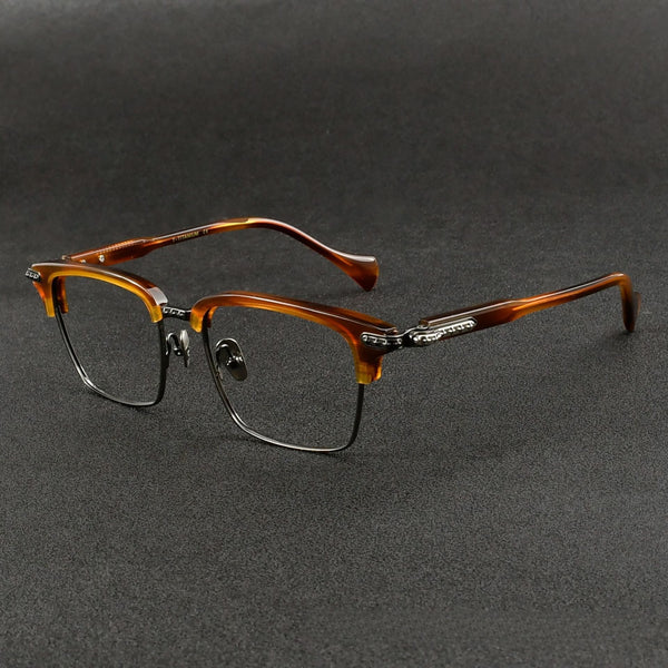 West Retro Rectangle Titanium Glasses Frame