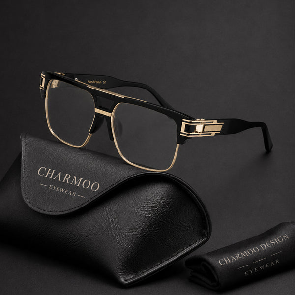 Ken Oversized Luxury Squre Metal Eye Glasses Frame