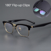 Malon Acetate Glasses Frame With Flip-up Clips